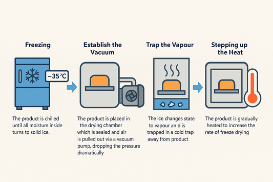 Freeze drying explained simply in Australia – learn how frozen foods are vacuum dried and heated to create unique small-batch native flavours.
