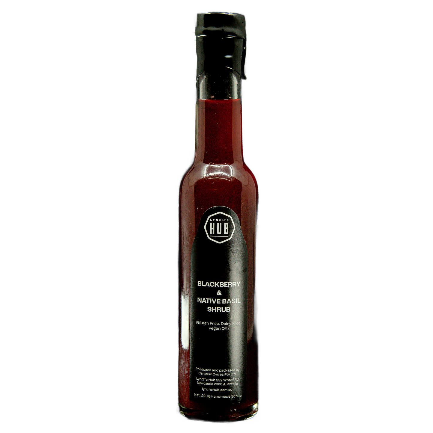 Blackberry & Native Basil Shrub – Native mixer, cordial, 220g bottle