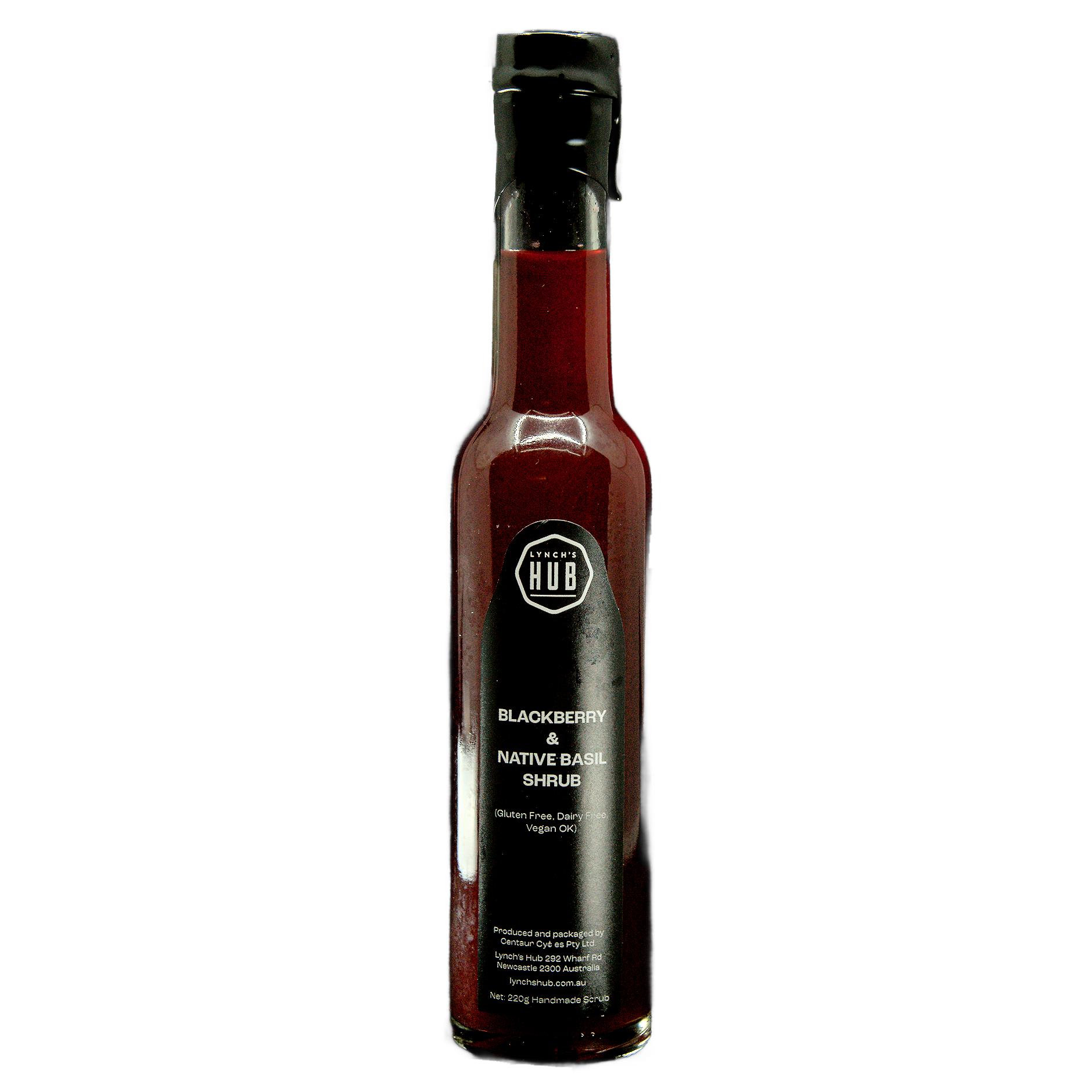 Blackberry & Native Basil Shrub – Native mixer, cordial, 220g bottle
