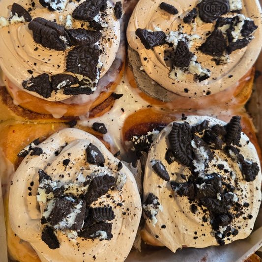 Oh My Days vegan cookies and cream bun. Pre-order Newcastle