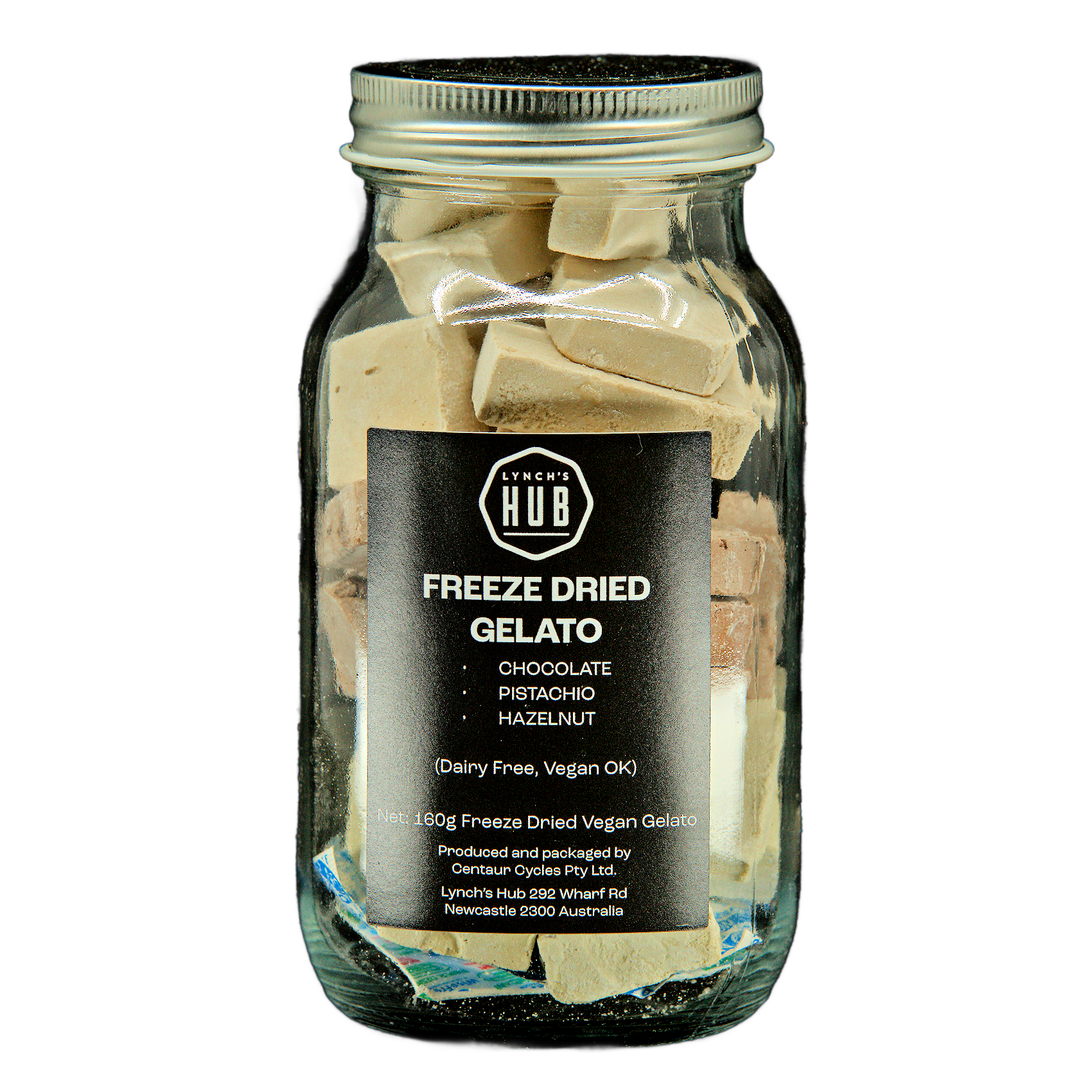 Freeze Dried Gelato – Chocolate, Pistachio & Hazelnut in 160g Gift Jar