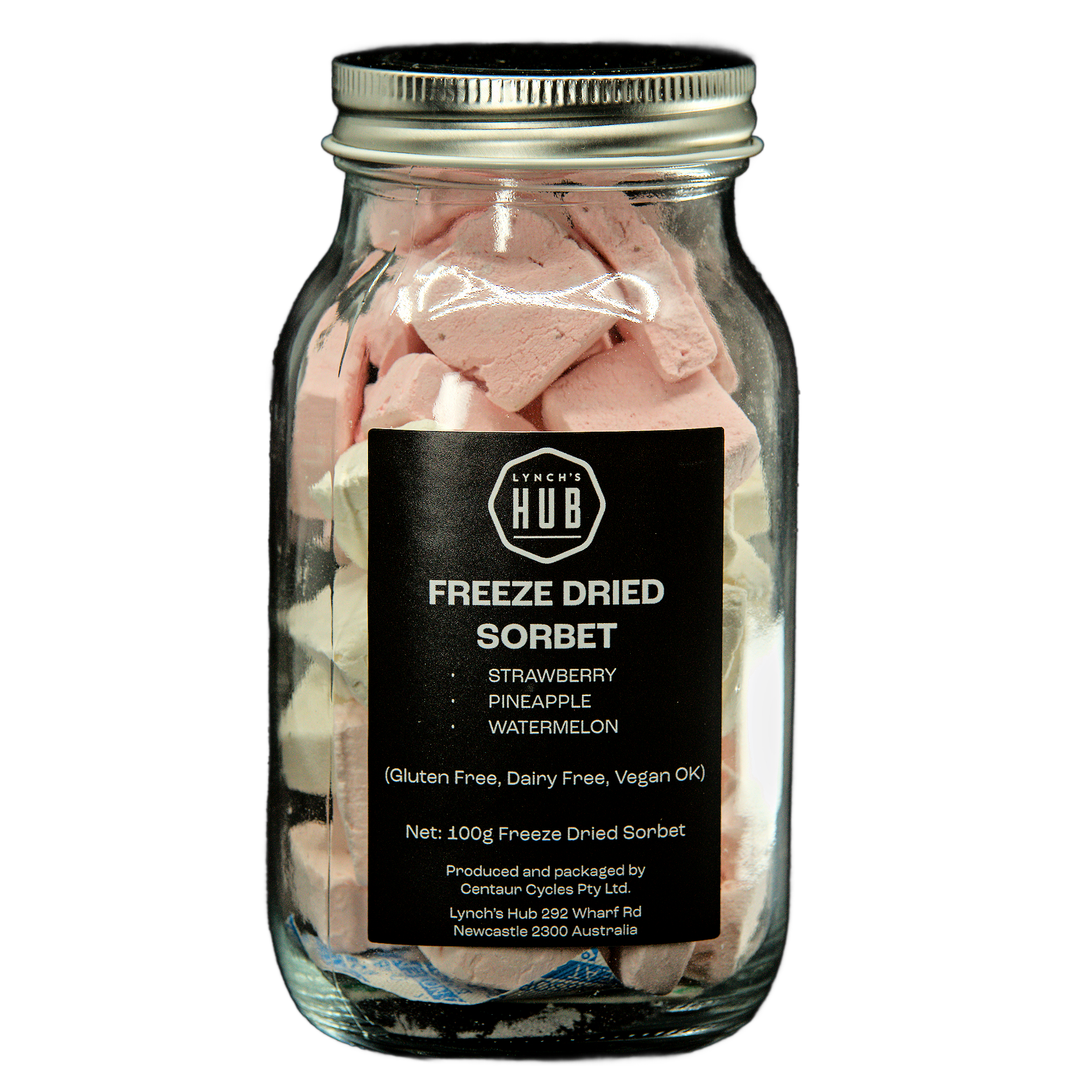 Freeze Dried Sorbet – Strawberry, Pineapple & Watermelon in 100g Gift Jar