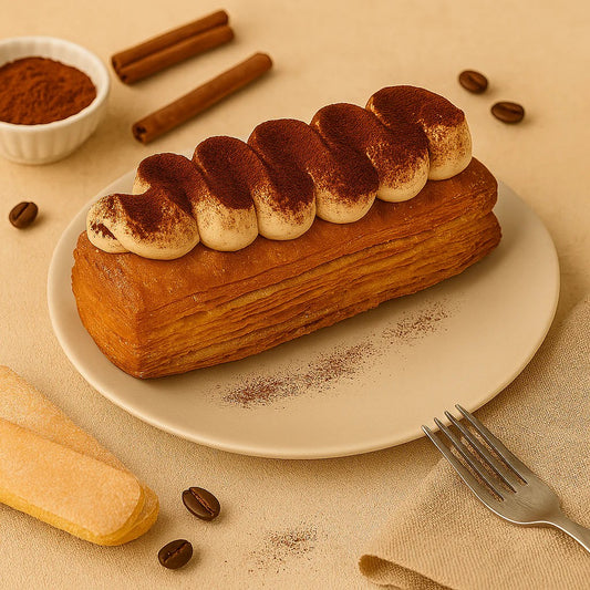 Oh My Days vegan Tiramisu Croissant. Newcastle Pre-order.